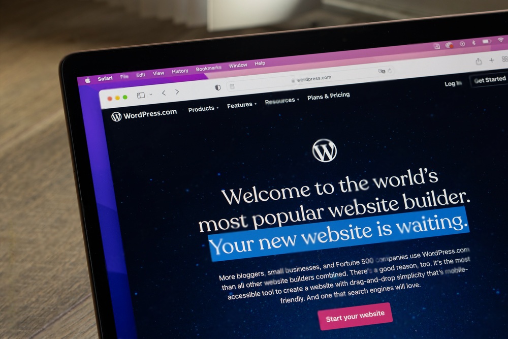 WordPress website builder welcome message