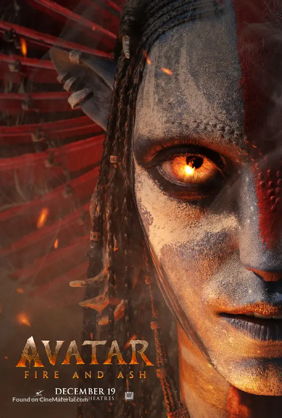 Avatar character with fiery background
